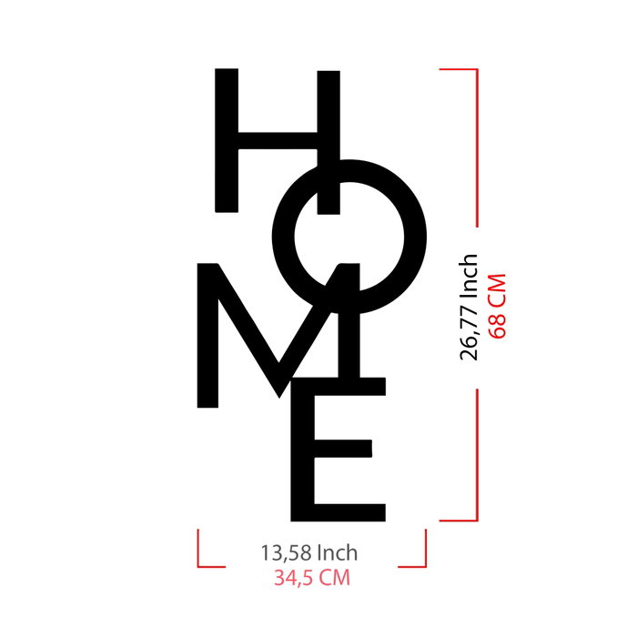 Wallity Home 5 Escultura de Pared de Metal Negra